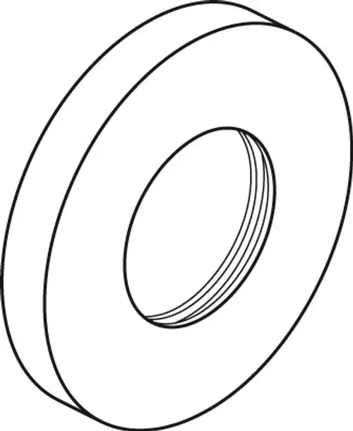 Rosette für die Kartuschenseite einer Wand-WT-Armatur in einfacher Form, passend für Ideal Standard Produkte, mit zentralem Loch für Montage.
